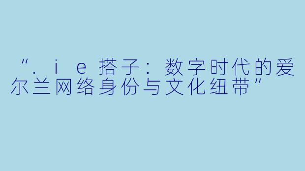 “.ie搭子：数字时代的爱尔兰网络身份与文化纽带”