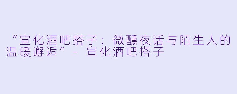 “宣化酒吧搭子:微醺夜话与陌生人的温暖邂逅”