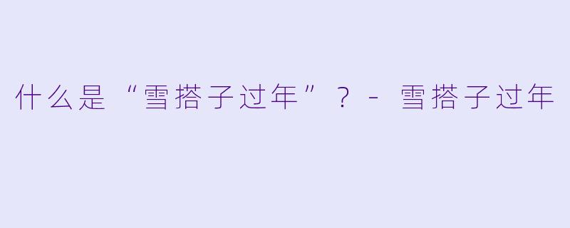 什么是“雪搭子过年”?