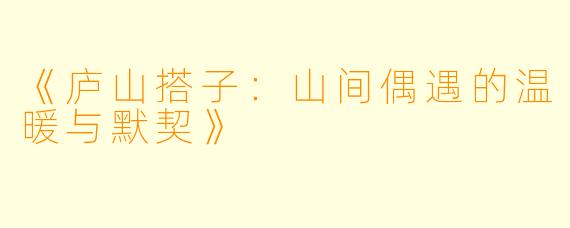 《庐山搭子:山间偶遇的温暖与默契》