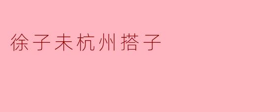 徐子未杭州搭子