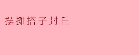 摆摊搭子封丘