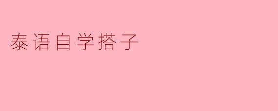 《泰语自学搭子：一个人学太孤单？找个伙伴一起进步！》