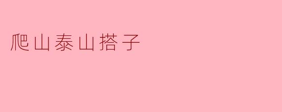 爬山泰山搭子