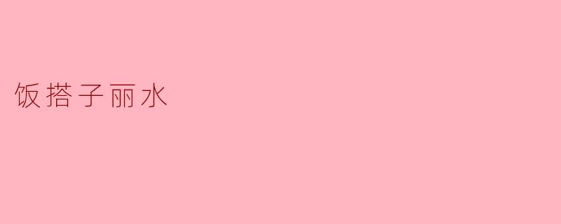 饭搭子丽水