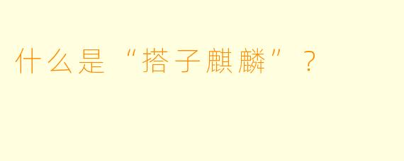什么是“搭子麒麟”？
