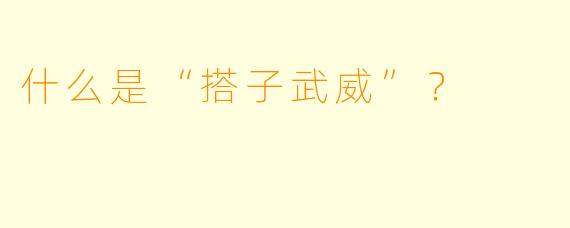 什么是“搭子武威”?