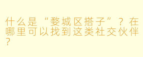 什么是“婺城区搭子”?在哪里可以找到这类社交伙伴?