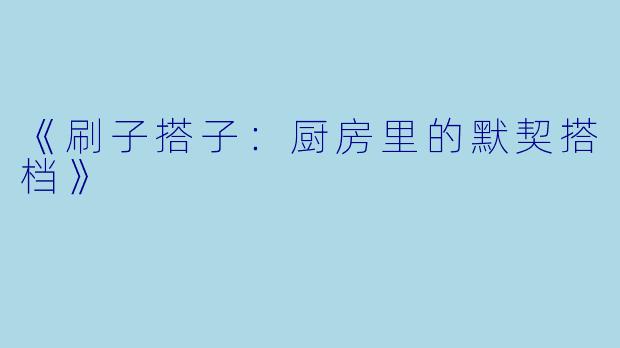 《刷子搭子:厨房里的默契搭档》
