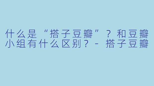 什么是“搭子豆瓣”?和豆瓣小组有什么区别?
