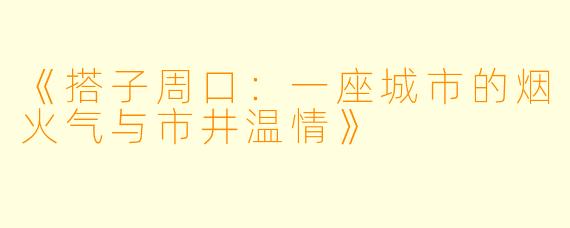 《搭子周口：一座城市的烟火气与市井温情》