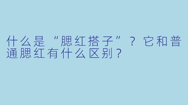 什么是“腮红搭子”?它和普通腮红有什么区别?