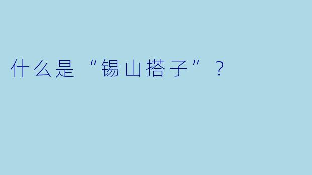 什么是“锡山搭子”?