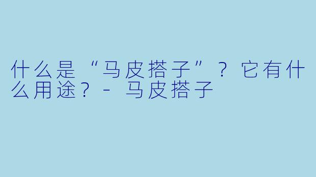 什么是“马皮搭子”？它有什么用途？-马皮搭子