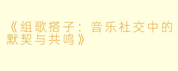 《组歌搭子：音乐社交中的默契与共鸣》