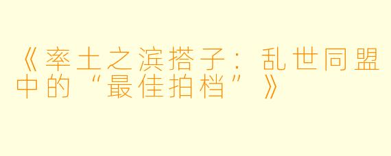 《率土之滨搭子:乱世同盟中的“最佳拍档”》