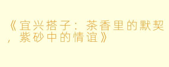 《宜兴搭子：茶香里的默契，紫砂中的情谊》