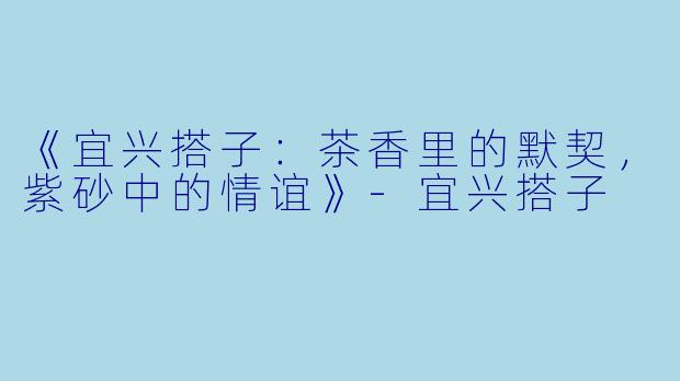 《宜兴搭子：茶香里的默契，紫砂中的情谊》-宜兴搭子