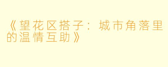 《望花区搭子：城市角落里的温情互助》