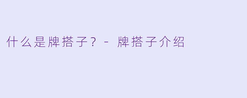 什么是牌搭子？