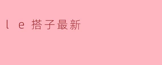 le搭子最新