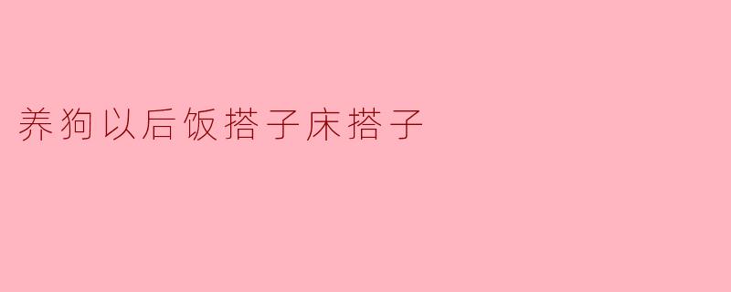 养狗以后饭搭子床搭子