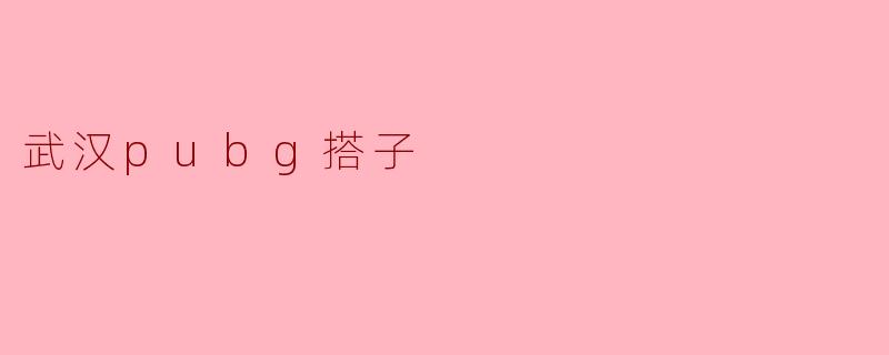 武汉pubg搭子