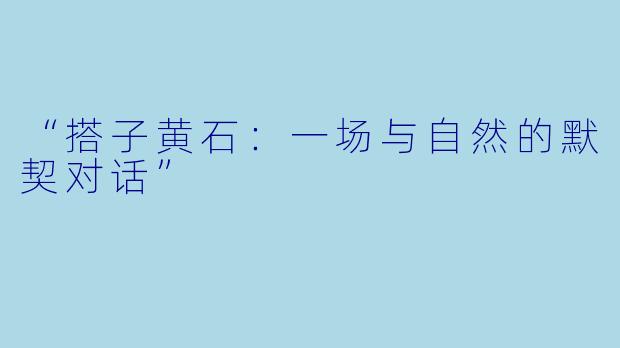 “搭子黄石：一场与自然的默契对话”