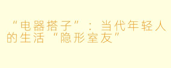 “电器搭子”：当代年轻人的生活“隐形室友”