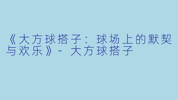 《大方球搭子：球场上的默契与欢乐》-大方球搭子