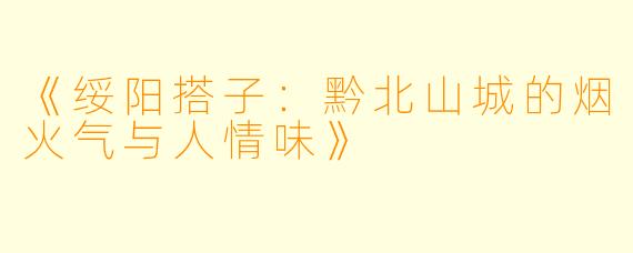 《绥阳搭子：黔北山城的烟火气与人情味》