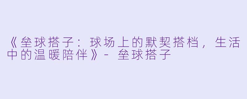 《垒球搭子：球场上的默契搭档，生活中的温暖陪伴》-垒球搭子