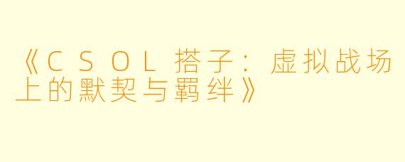 《CSOL搭子：虚拟战场上的默契与羁绊》