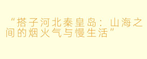 “搭子河北秦皇岛：山海之间的烟火气与慢生活”