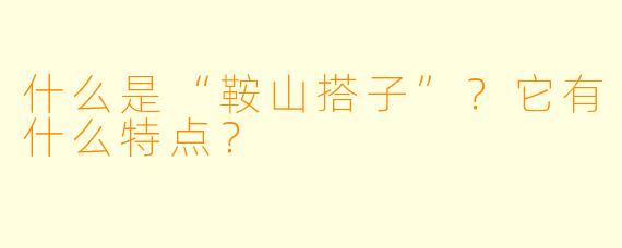 什么是“鞍山搭子”？它有什么特点？