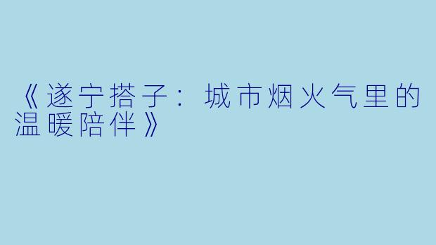 《遂宁搭子：城市烟火气里的温暖陪伴》