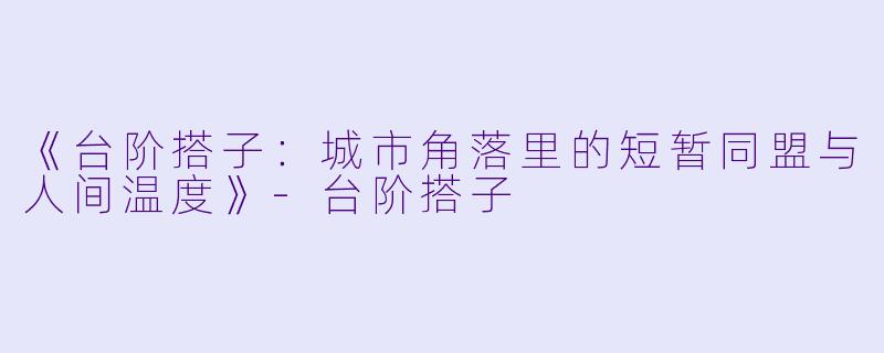 《台阶搭子：城市角落里的短暂同盟与人间温度》-台阶搭子