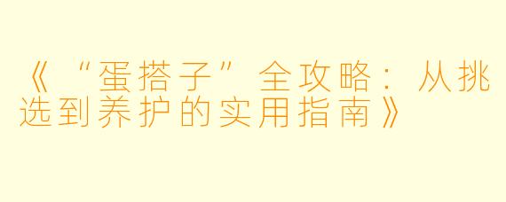 《“蛋搭子”全攻略：从挑选到养护的实用指南》