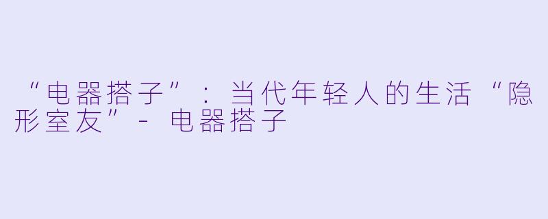 “电器搭子”：当代年轻人的生活“隐形室友”-电器搭子