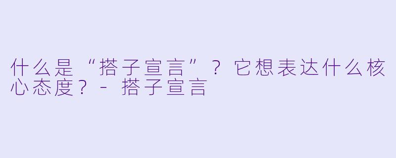 什么是“搭子宣言”？它想表达什么核心态度？-搭子宣言