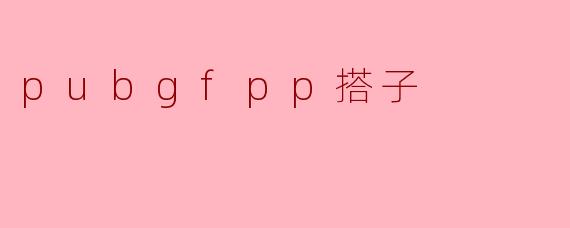 pubgfpp搭子