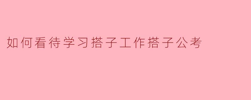 如何看待学习搭子工作搭子公考