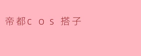 帝都cos搭子