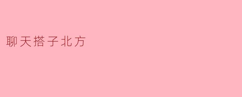 聊天搭子北方