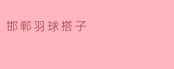 邯郸羽球搭子