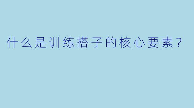 什么是训练搭子的核心要素？