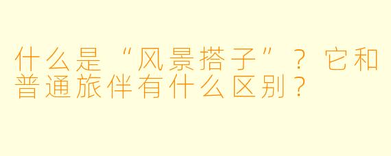 什么是“风景搭子”？它和普通旅伴有什么区别？