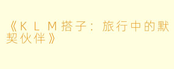 《KLM搭子：旅行中的默契伙伴》