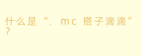 什么是“.mc搭子滴滴”？