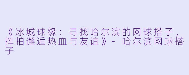 《冰城球缘：寻找哈尔滨的网球搭子，挥拍邂逅热血与友谊》-哈尔滨网球搭子